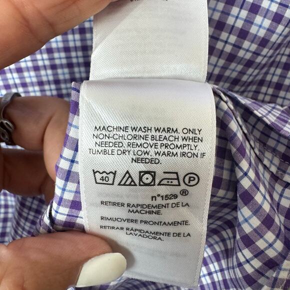 Ralph Lauren Button Down Shirt Men’s Size Medium 100% Cotton Stretch Plaid Check - Picture 9 of 11